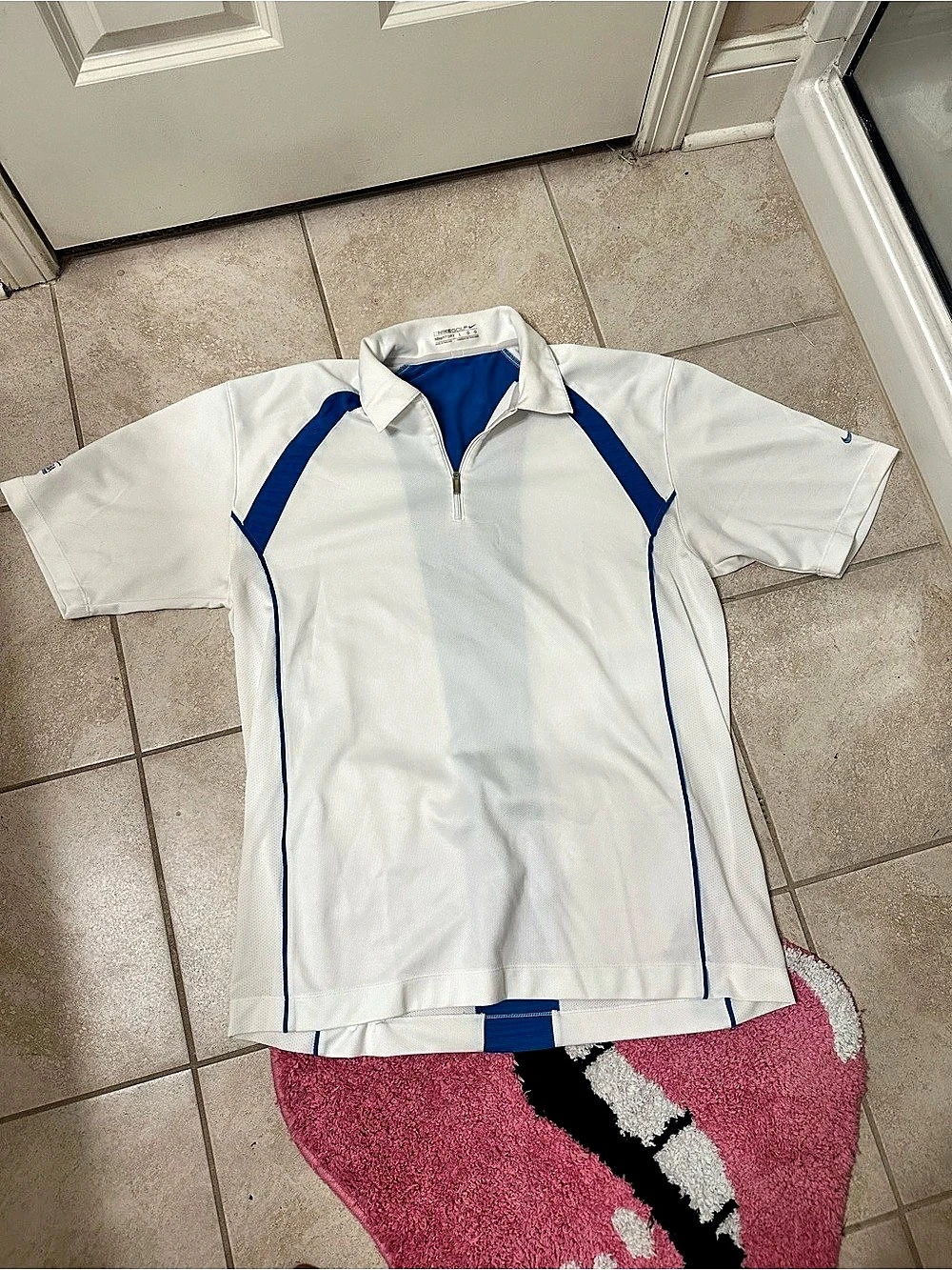 Nike Golf Dri-FIT La Cantera Polo Men's White & Blue Jersey